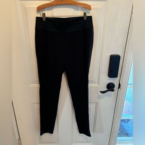 I ❤️ Ronson Black Leggings with Faux Leather Side Detail size M - Picture 2 of 6